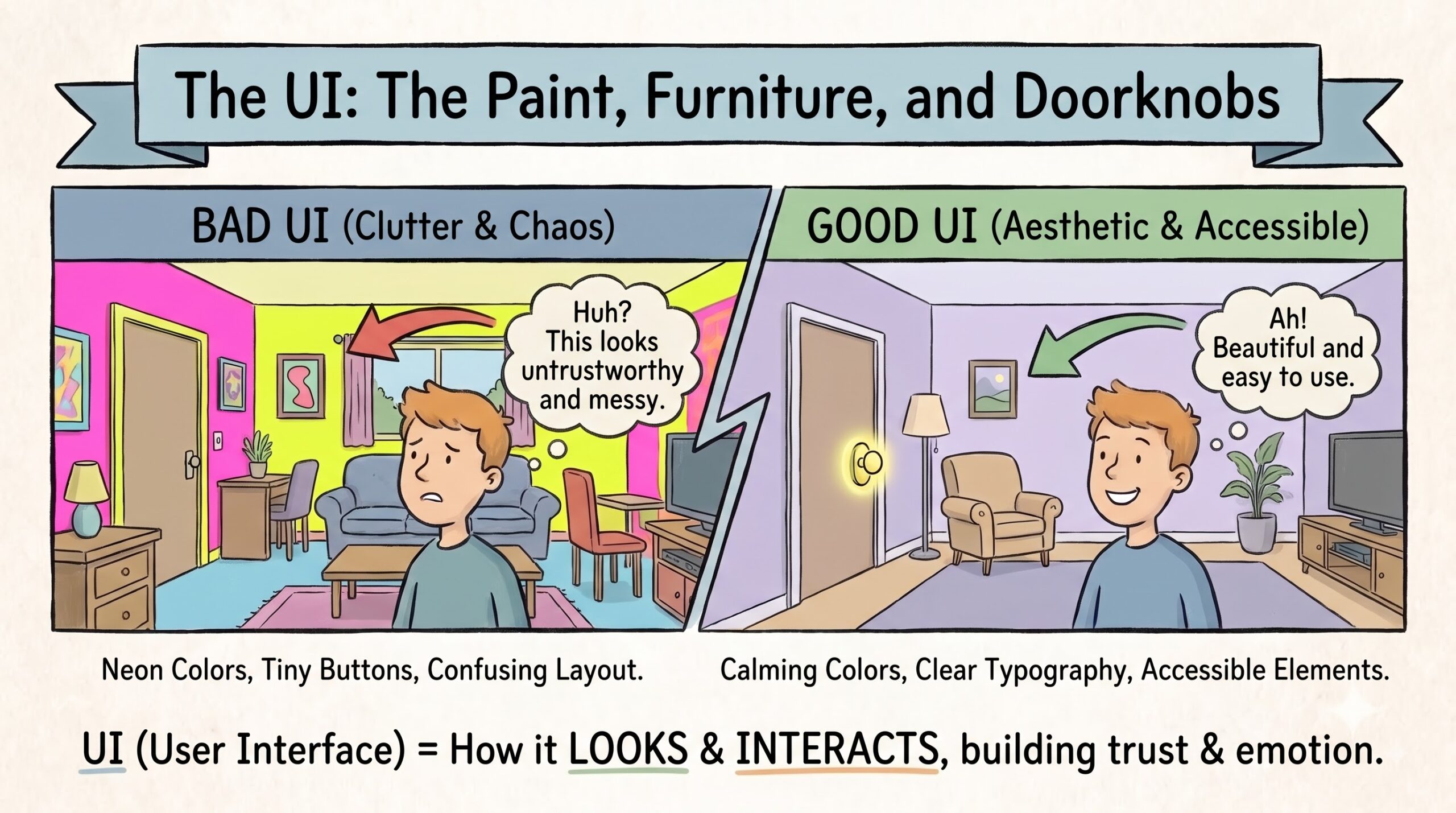 What is UI/UX Design - UI visual elements like color palettes and buttons